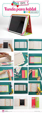 Tutorial Handmade Para Crear Un Funda Para Tablet Casera Utilizando Papeles Scrapbook Y Carton Una Form Fundas Para Tablet Manualidades Manualidades Creativas