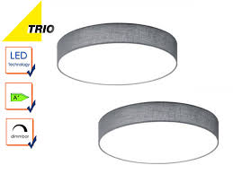 Trio Led Deckenleuchte Dimmbar Lugano 40cm Stoffschirm Weiß