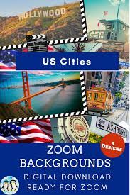 Zoom Virtual Background Bundle Of 5 Us City Postcards Zoom Background Virtual Background Video Conference Backgrounds City Postcard Virtual Background