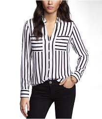 Black And White Striped Tops Womens Striped Convertible Sleeve Portofino Shirt Blouses For Women Fashion Long Sleeve Blouse