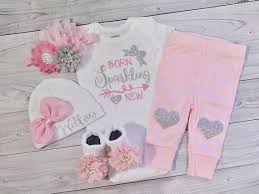 Baby Girl Coming Home Outfit Personalized Baby Gown Baby Hat Monogram Name Initial Bring Home Baby Girl Clothes Girls Coming Home Outfit Baby Girl Hats