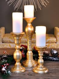 You can turn any plain glass into a shimmering piece of holiday decor in no time. How To Make Gold Leafed Holiday Candlesticks Hgtv