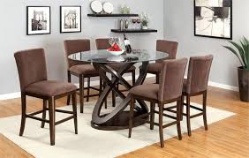 Atwood Glass Oval Counter Height Table Set Counter Height Table Sets Contemporary Dining Room Sets Counter Height Table