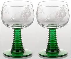 Clear pressed glass salad/luncheon/dessert plates mid century set of 5 grape design in the vintage pattern marked kig. 2pc Rhein Roemer Goblet Etched Glass Grape Leaves Design German Rhein Roemer By Bockling Walmart Com Walmart Com
