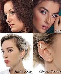 Tornito 18個 軟骨 CZ スタッドピアス コンク フォワード ヘリックス トラガス デイス ピアス リップリング スネークハート バタフライ  ジュエリー レディース メンズ 16G シルバーゴールドトーン, 金属, キュービックジルコニア