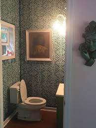 Tiki Pool House Bathroom Finished I Will Never Attempt Stenciling Again Tiki