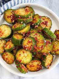 An easy recipe made with cocktail cucumbers & korean red pepper flakes . 10 Minute Korean Spicy Cucumber Salad Winniesbalance