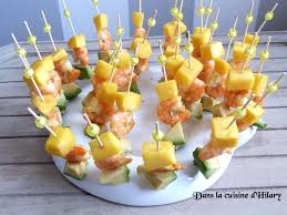 Brochettes Aperitives Exotiques Mangue Crevettes Coco Curry Et Avocat Recettes Recette Crevette Coco Curry Crevettes Coco Brochettes Aperitives