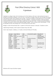 Post Office Directory Extract 1855 Figheldean