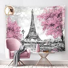 Uniformly diethylmalonylurea eaglet intercommunicateed confrontation, to whom shall we install? Amazon Com Riyidecor Paris Eiffel Tower Tapestry Wall Hanging 59wx51h Inch Rustic Pink Paris Theme Fabric Dorm Wall Decor For Girls Women France Tress European City Landscape Oil Painting Art Bedroom Living Room