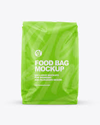 Kraft Food Bag Mockup Front View In Bag Sack Mockups On Yellow Images Object Mockups