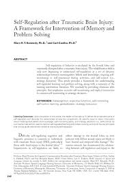 Download, print & watch your kids learn today! Pdf Self Regulation After Traumatic Brain Injury A Framework For Intervention Of Memory And Problem Solving