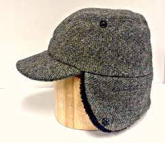 Handmade Ear Flap Hat Made With Harris Tweed And Faux Fur Flap Hat Ear Flap Hats Ear Flap