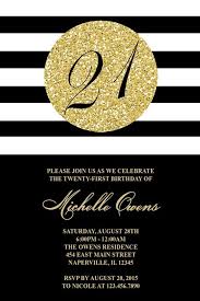 Black And Gold 21st Birthday Invitations Gold 21st Birthday Party Invitation Black And White Stripes 60th Birthday Party Invitations 21st Birthday Themes Birthday Party 21