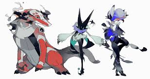meowscarada, skeledirge, and quaquaval (pokemon) drawn by keroreud |  Danbooru