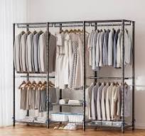 Ulif E4 Wire Garment Rack, Metal Freestanding Closet Organizer and Storage  System, Heavy Duty Clothing Wardrobe with 8 Shelves and 4 Hanger Rods, Max  ...