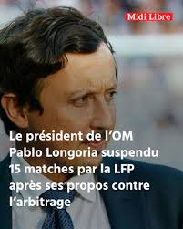 C'est de la vraie corruption" : le président de l'OM Pablo Longoria  suspendu 15 matches par la LFP après ses propos contre l'arbitrage ➡️  https://l.midilibre.fr/ILMT