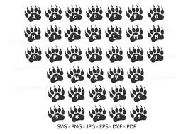 As imagens gratuitas são pixels perfeitas para se. Bear Paw Alphabet Svg Bear Paw Font Graphic By Redcreations Creative Fabrica