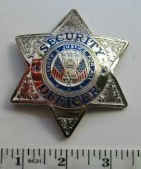 Security Officer Silver 6 Point Star Flags Seal Red White Blue Usa Metal 6 Point Star Badge Security Officer