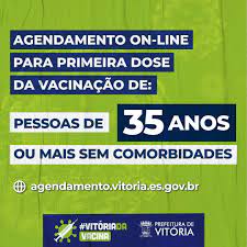 Trabalhadores da saúde com 60 anos ou mais e idosos acima de 90 anos podem fazer o agendamento. Prefeitura De Vitoria On Twitter E Seguimos Avancando Na Vacinacao Hoje 24 As 18 Horas Sera Aberto Agendamento Da Primeira Dose Da Vacina Contra A Covid 19 Para Pessoas De 35 Anos Ou