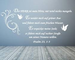 Psalm 23:2 he maketh me to lie down in green pastures: Wandtattoo Psalm 23 Der Herr Ist Mein Hirte 65013