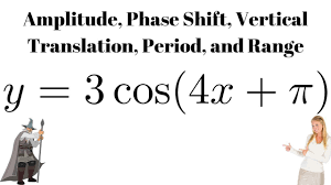 Amplitude Period Phase Shift Vertical Translation And Range Of Y 3 Math Videos Translation Period