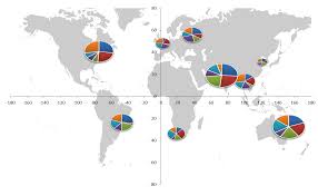 create a bubble pie chart or world map pie chart using vba