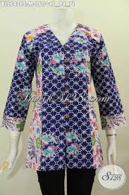 Xl (panjang 80cm dan lebar 58cm). Busana Batik Wanita Karir Baju Batik Halus Model Kerah V Kombinasi 2 Motif Proses Cap Asli Solo Harga Terjangkau Bls6426c M Toko Batik Online 2021