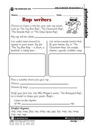 Rap should be words arranged in rhythmic verse to fit the beat and bass where the preceding rhymes fit the proceeding lines. Rap Writers Writing A Rap Poem Primary Ks2 Teaching Resource Scholastic