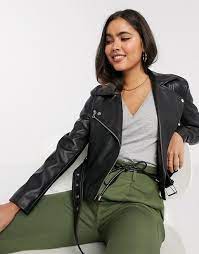 Chernaya Bajkerskaya Kurtka Iz Iskusstvennoj Kozhi Stradivarius Asos Biker Jacket Faux Leather Biker Jacket Leather Biker Jacket