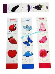 Oyuncak Ahsap Puzzle Pazil Meyve Esya Hayvan Resimli 12 Renk 60 Parca