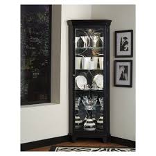 Shop Oxford Black Corner Curio Cabinet 27 X 15 X 74 Overstock 11582783