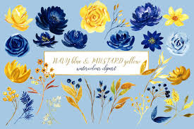 1000 beautiful yellow flowers photos pexels free stock photos. Blue And Yellow Watercolor Flowers By Labfcreations Thehungryjpeg Com