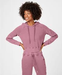 Garudasana Cropped Hooded Sweatshirt In 2020 Cropped Hooded Sweatshirt Sweaty Betty Hooded Sweatshirts