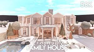 Bloxburg aesthetic suburban house 60k mp3 & mp4. Cozy Winter Family House Bloxburg Build Youtube In 2021 Two Story House Design Diy House Plans Winter House