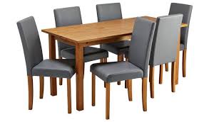 Find the dining room table and chair set that fits both your lifestyle and budget. Buy Habitat Ashdon Solid Wood Dining Table 6 Grey Chairs Dining Table And Chair Sets Argos