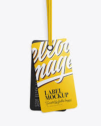 Two Glossy Labels Mockup In Stationery Mockups On Yellow Images Object Mockups