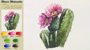 Ok, a few things left to do. Cactus Flower Drawing Landscape Watercolor Arches Rough Namil Art Youtube
