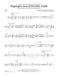 The main characters of this science fiction, fiction story are john hammond, ian malcolm. Johnnie Vinson Highlights From Jurassic Park Pt 4 Cello Sheet Music Pdf Notes Chords Classical Score Concert Band Download Printable Sku 347334