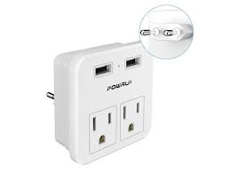 European Travel Plug Adapter Powrui International Power Plug With 2 Usb 2 Outlet Adaptor For Us To Most Of Europe Eu Spain Iceland Italy Type C 1