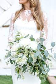 Stylish California Ranch Wedding Bride Bouquets White White Wedding Flowers White Wedding Bouquets