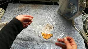 Transferring your iron on dark fabric transfer image is as easy as four easy steps. Transfer Images On Fabric Using Cling Film Wrapping Foil Youtube