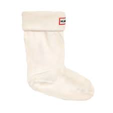 New Hunter Original Kids Fleece Welly Socks Cream