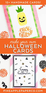 With the simple card supplies, you need some googly eyes to create the mummy effect. Diy Halloween Cards Handmade Halloween Cards Pineapple Paper Co