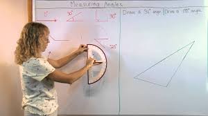 What is the third angle of a triangle whose 1st angle is 34 and 2nd angle is 101? Measuring Angles With A Protractor Lesson Video