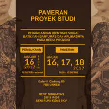 Pamflet adalah salah satu media pemasaran. Pameran Proyek Studi Perancangan Identitas Visual Batik I Ah Banyumas Dan Aplikasinya Pada Media Promosi Seni Rupa Unnes