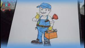 Maybe you would like to learn more about one of these? How To Draw Plumber Step By Step Drawing And Coloring Youtube