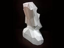 Printable Paper Model Of Moai 3d Papercraft Model Download Pdf Template Diy Decoration Paper Models Paper Crafts Easter Island Statues