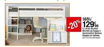 Offre Lit Mi Hauteur 90x190 Cm Happy 3 Chez But