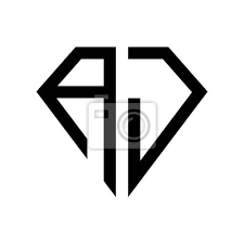 The shape must also be closed (all the lines connect up) Initial Letters Logo Aj Black Monogram Diamond Pentagon Shape Wall Mural Murals Monogram Initial Name Myloview Com